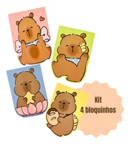 Comprar Kit 4 Blocos Anotação Papelaria Material Escolar Capivara