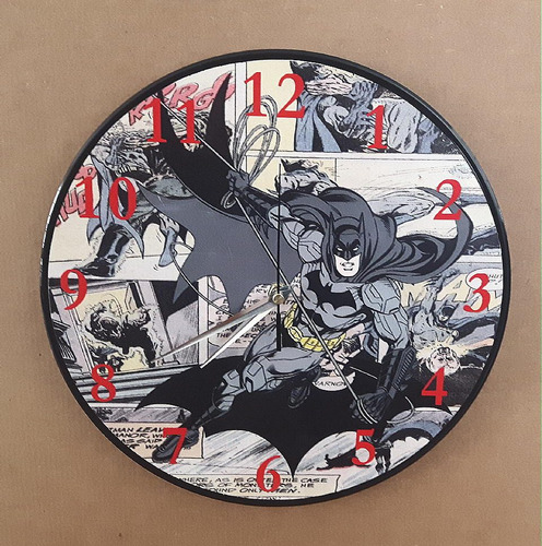 Reloj De Pared Batman Plastificado Lavable Lindo Regalo