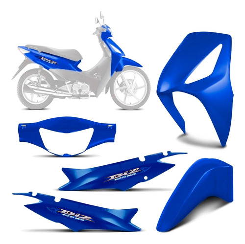 Kit Carenagem Completo Biz 125 2007 Ks Azul Mod-original