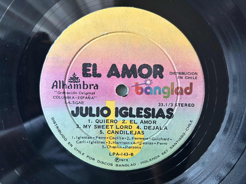 Disco Vinilo De Época Julio Iglesias El Amor