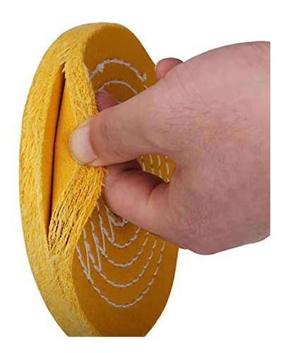 Disco Felpa Pulir Tela Algodon Amarillo Esmeril Pulidora 3