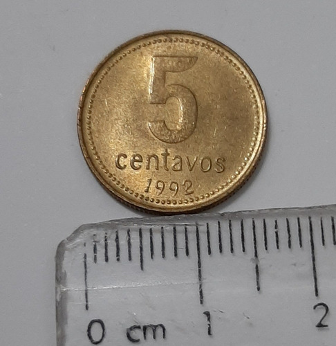 Moneda Argentina 5 Centavos Año 1992 