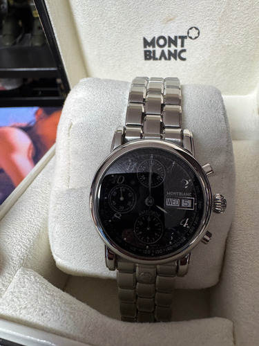 Reloj Montblanc 7016 Caballero Automático Impecable Acero Acero Negro (Usado)