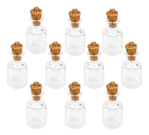 10pcs Pequeñas Botellas De Cuadradas Tarros Vial Corcho