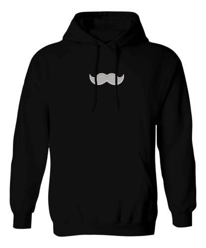 Sudadera Con Gorro Bordada Mostacho Vijote Logo Mexicano