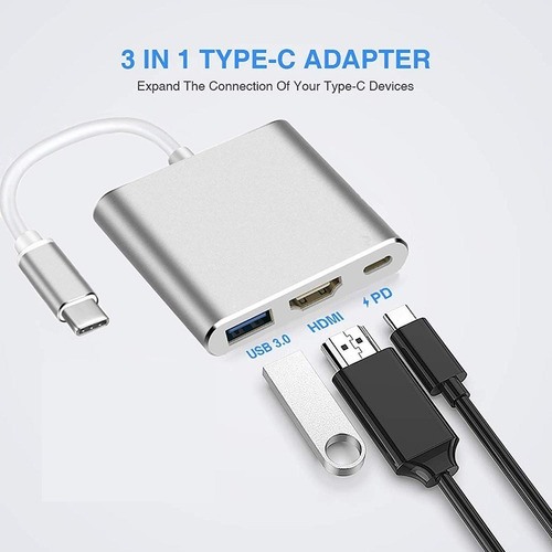 Imagen 2 de 4 de Adaptador Hdmi Compatible Con Samsung S21 S20 Dex Station