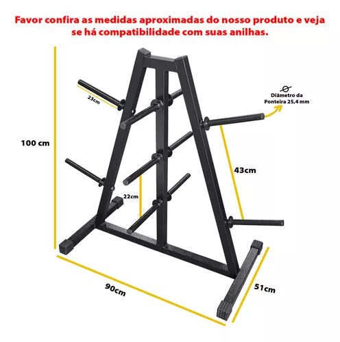 Expositor 3 Em 1 (Anilha-4 Pinos, 5 Barras, 5 Pares Halteres) - Anilhas e  Halteres para a sua academia! - Anilhas e Cia