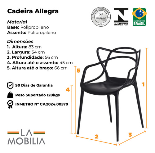 Conjunto 4 Cadeiras Allegra Fendi Em Polipropileno