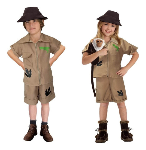 Disfraz De Explorador Jurásico - Disfraces Safari - Traje Cazador De Dinosaurios - Uniforme Exploradora - Disfraces Jurassic Park Para Niñas Y Niños