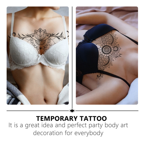 Pegatina De Tatuaje Falso De Esternón, 6 Hojas