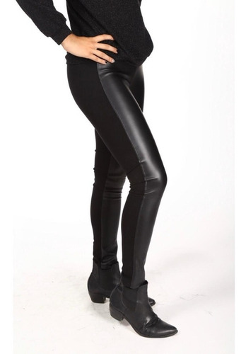 Imagen 1 de 3 de Leggings Combinada Pto Roma Pu