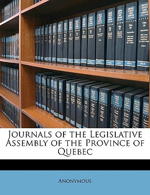 Libro Journals Of The Legislative Assembly Of The Provinc...