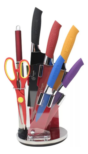 Set Cuchillos Cocinalia Coolors 8 Pzas Acero Inoxidable Multicolor