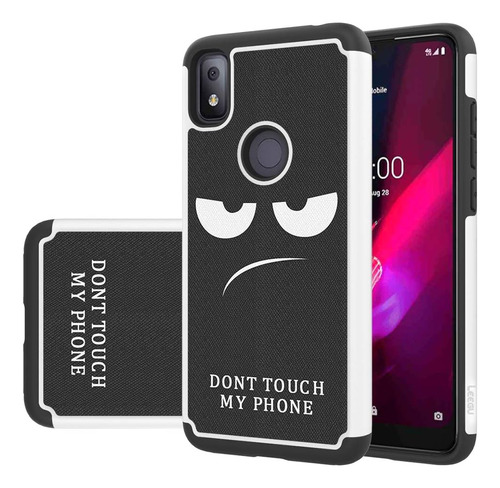 Funda Negra Para T-mobile Revvl 4 Don't Touch My Phone