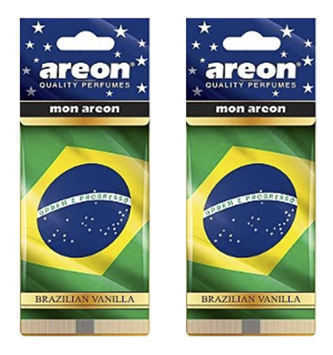 2 Cheirinho Pra Carro Aromatizador Areon Brazilian Vanilla