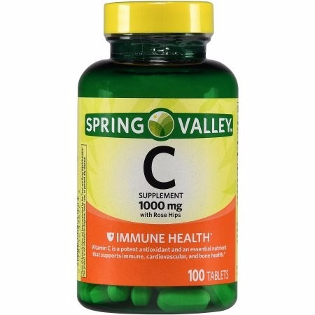 Vitamina C 1000mg Con Rose Hips Marca Spring Valley - 100tab