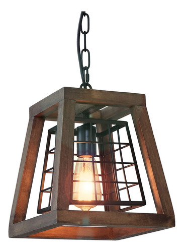 Lámpara Colgante Rústica Con Jaula, 25 Cm, Estilo Retro Vint
