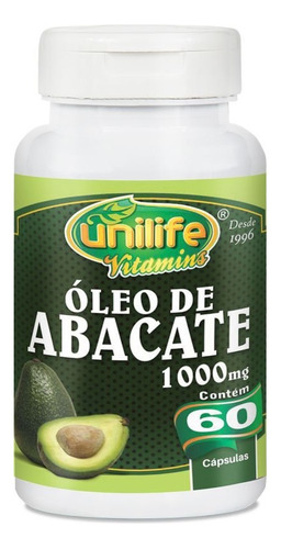 Óleo De Abacate Puro Unilife 60 Cápsulas Tipo De Suplemento Detalhado Óleo De Abacate Sabor Óleo De Abacate