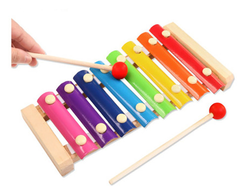 Xilófono Educativo Hand Knock Piano De 8 Teclas Para Bebés Y