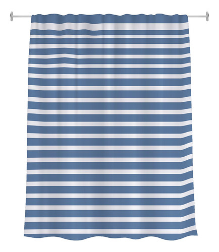 Cortina De Baño Lavable Impermeable Diseños Varios Rayas Azules