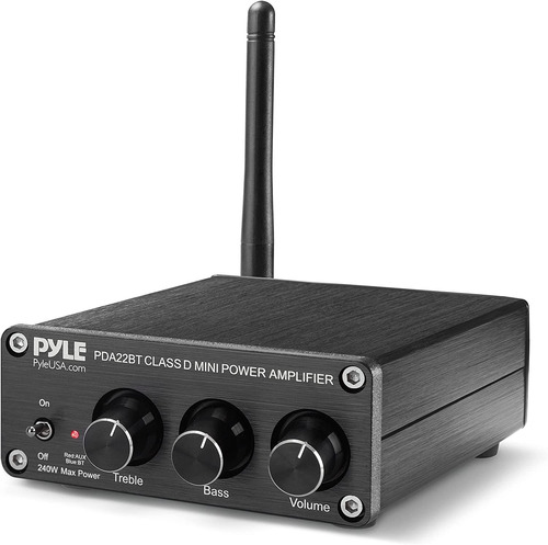 Amplificador Pyle, Bluetooth 5.0, Control De Graves Y Agudos