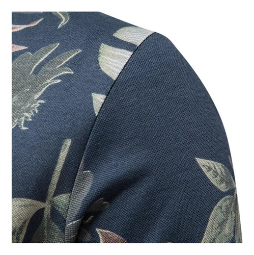 Camisa Polo Masculina Casual Com Estampa Floral Com Estampa