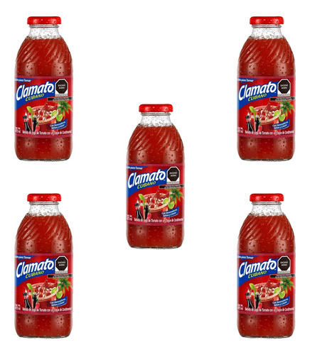 Jugo Clamato Almeja Tipo Cubano 5 Piezas De 473 Ml C/u
