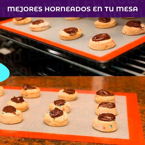 Imagen 7 de 10 de Lamina Tapete Antiadherente De Silicona Repostería Hornear