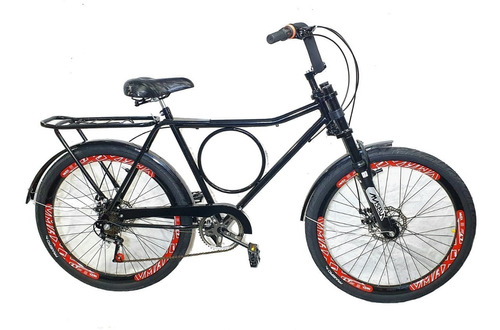 Bicicleta Barra Forte C/ Freio A Disco + Marcha + Aro Vmax 