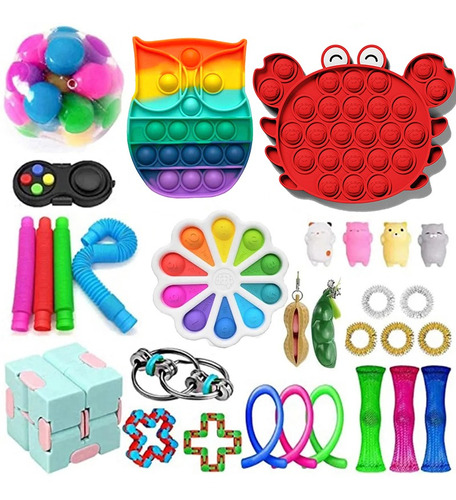 30pcs Fidget Cubo - Regalos De Juguete Antiestrés Para Niños