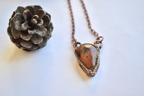 Collar De Obsidiana Caoba, Joya De Piedra Preciosa, Cod1