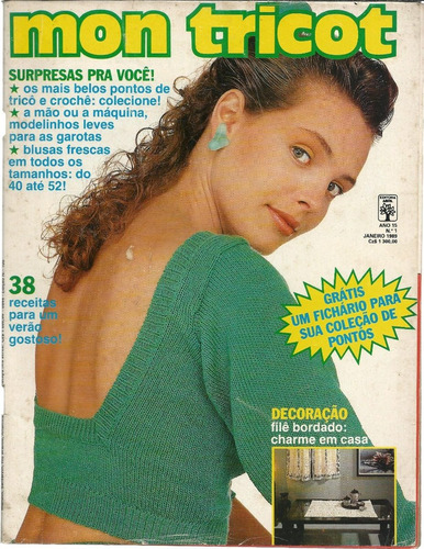 Revista Mon Tricot, Ano 15, Nº 1, Janeiro De 1989