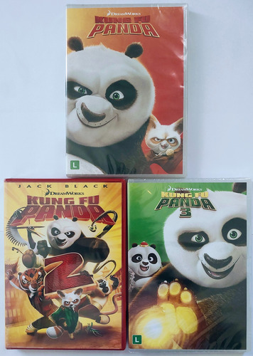 Dvd Kung Fu Panda 1, 2 E 3 - Lacrado E Original.