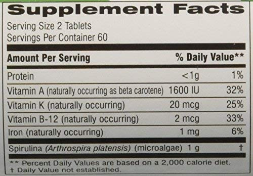 Imagen 3 de 3 de Spirulina Plus 500mg, 120 Tabletas, I - Unidad a $1