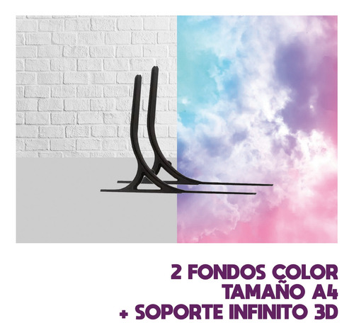 Kit Foto Producto Soporte Fotografico + 2 Fondos Tamaño A4