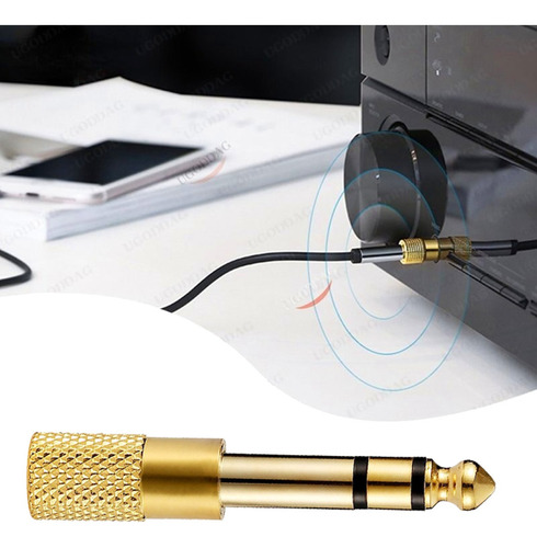 10 X Adaptador De Audio Estereo 6.5mm A 3.5mm Plug Auxiliar