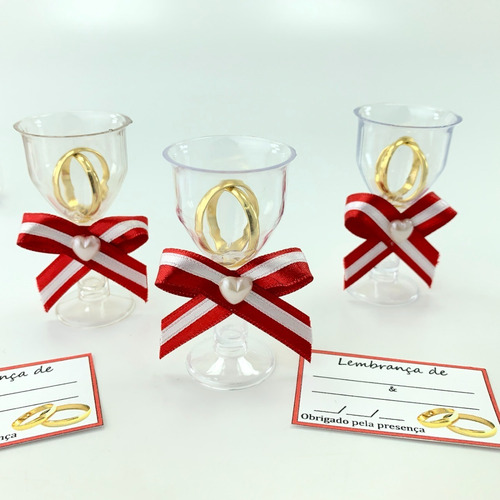 Lembrancinha Casamento Tacinha Com Aliancinhas - Kit Com 100
