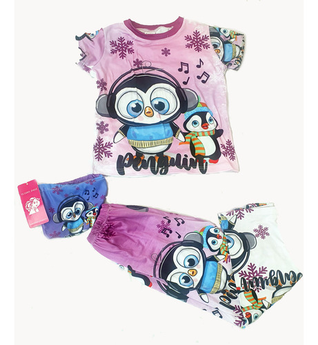 Pijama  Niña Sublimada De  Pinguino