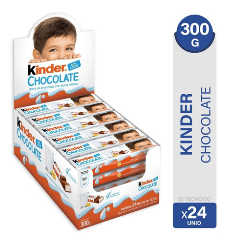 Kinder Barra De Chocolate Rellena Con Leche 300 Gr. X24