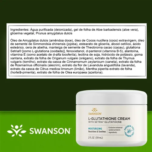 Creme L-glutationa Setria Glutationa Swanson59ml Importa