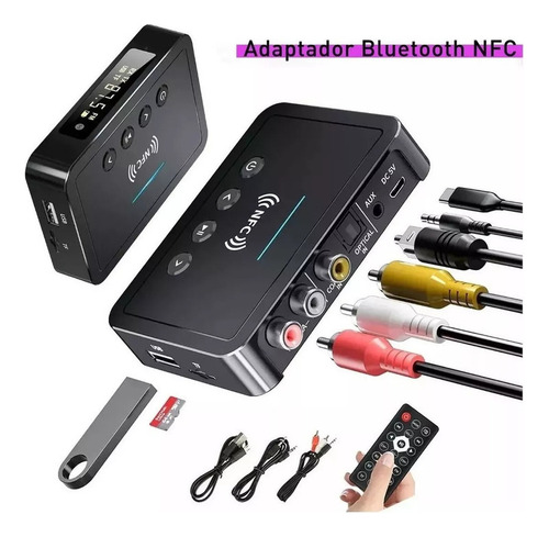 . Receptor Transmisor De Audio Bluetooth 5.0 Nfc Con Cable