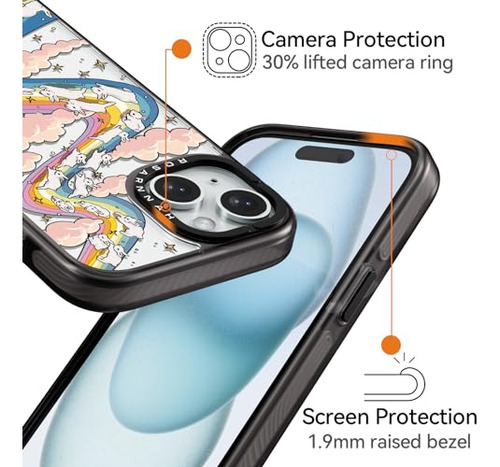 Funda Para iPhone 15 Negro 6.1puLG Durable Shockproof Materi