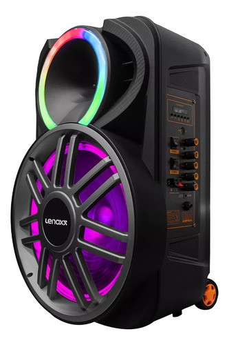 Caixa De Som Amplificada Lenoxx Lca12 600w Bluetooth Com Led