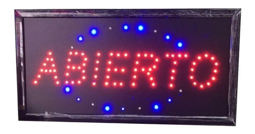 Cartel Abierto Led Luminoso 220 Volts