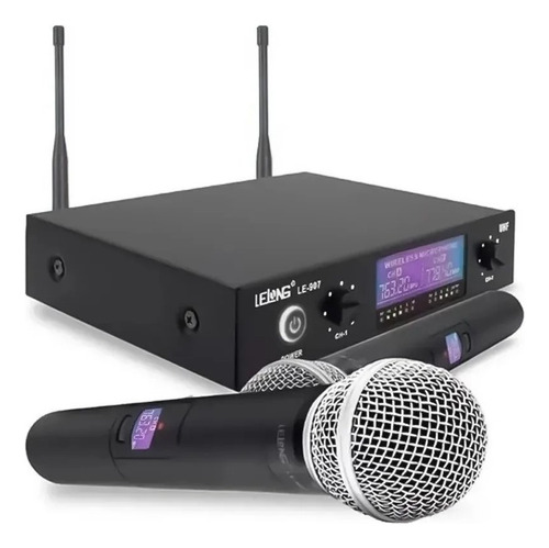 Microfone Sem Fio Lelong Le-907 Profissional Uhf Igrejas