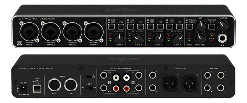 Tarjeta De Audio De 4 Canales Interfaz Behringer Umc404hd Voltaje 110v Color Negro