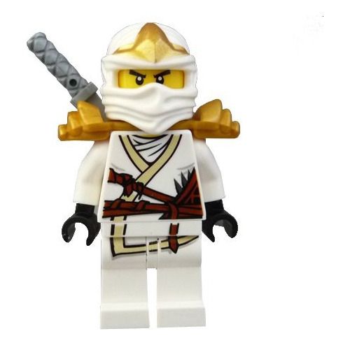 Minifigura Lego Ninjago Zane Zx Con Armadura Y Espada Katana