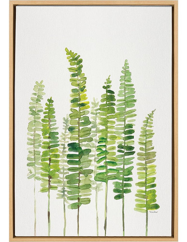 Kate Y Laurel Sylvie Sword Ferns Framed Canvas Wall Art Por 