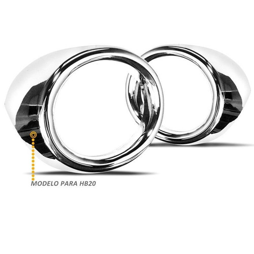 Imagem 3 de 5 de Moldura Farol Milha Auxil Cromada Hb20 Hb20-s 2013 2014 2015