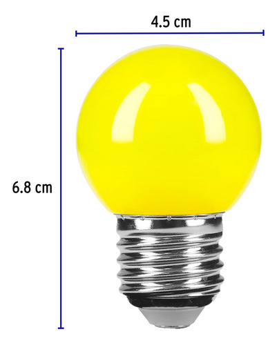 Foco Led Color G45 Volteck 46028 Amarillo